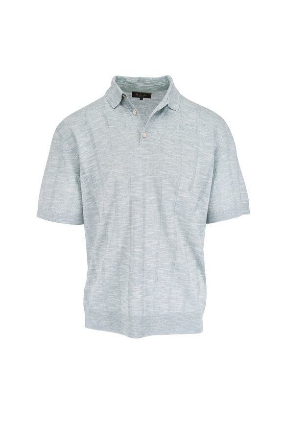 Loro Piana Mayreau Cerulean Linen & Silk Polo - view 1