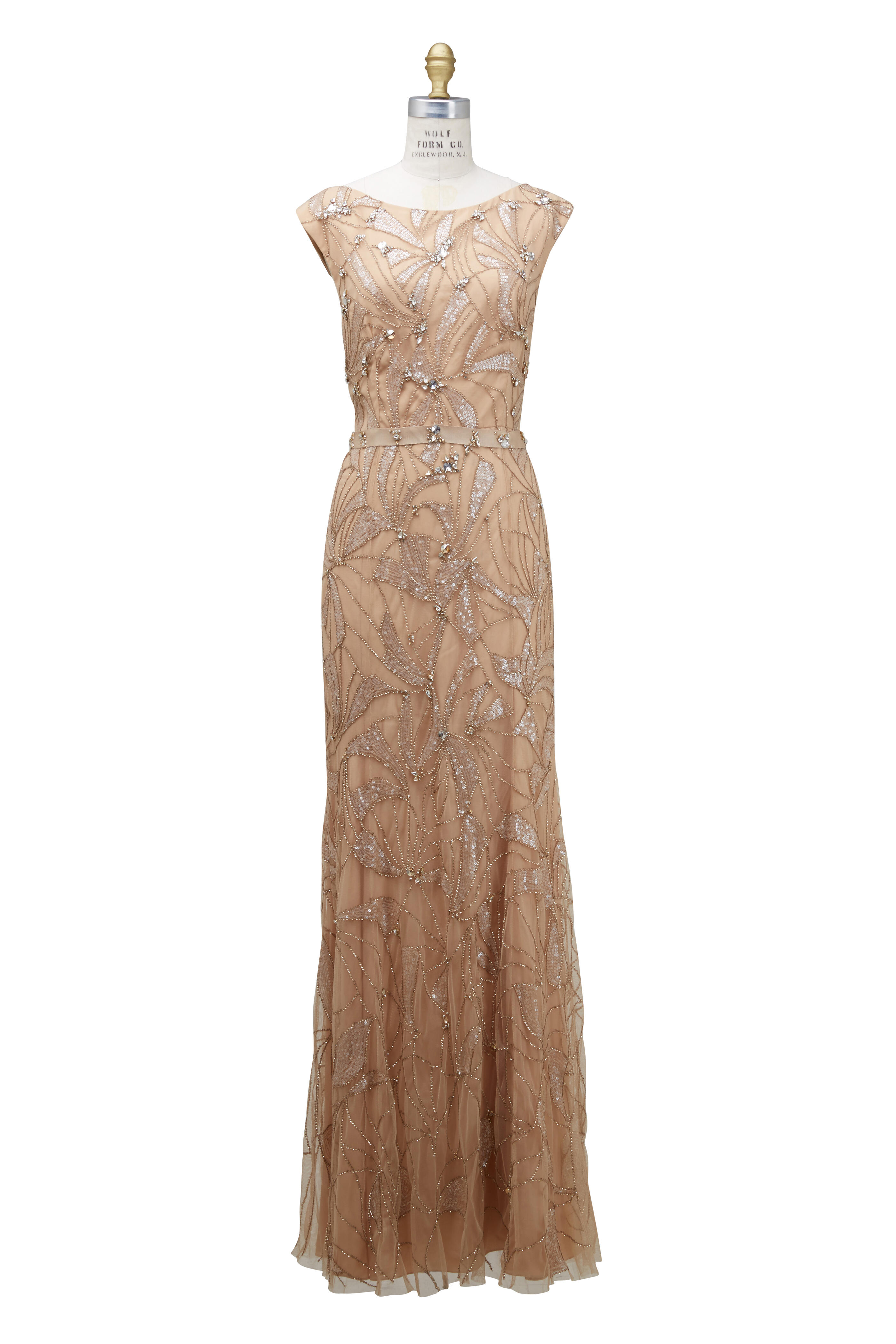 Jenny Packham - Beige Embellished Dress