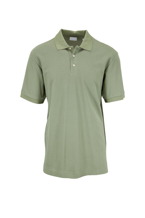 Handvaerk - Summer Green Cotton Short Sleeve Polo