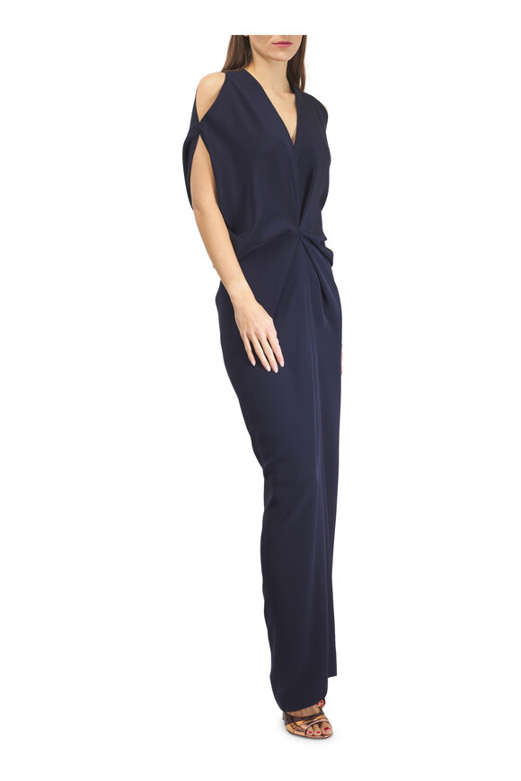 Zero + Maria Cornejo Long Miu Navy Silk Crepe Maxi Dress - view 2
