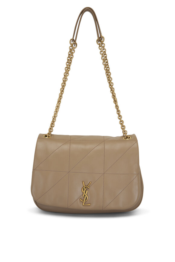 Saint Laurent Small Jamie 4.3 Taupe Leather Chain Shoulder Bag