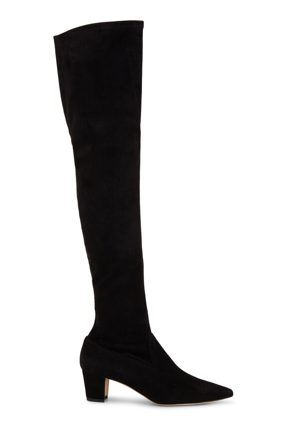 Manolo Blahnik - Lupasca Black Suede Over-The-Knee Boot, 50mm