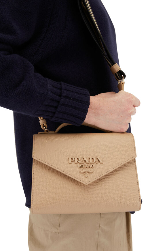 Prada - Sabbia Lux Saffiano Leather Shoulder Bag