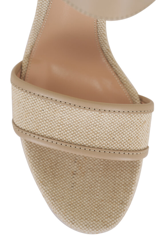 Gianvito Rossi Milos Sand & Natural Chunky Sandal, 70mm - view 8