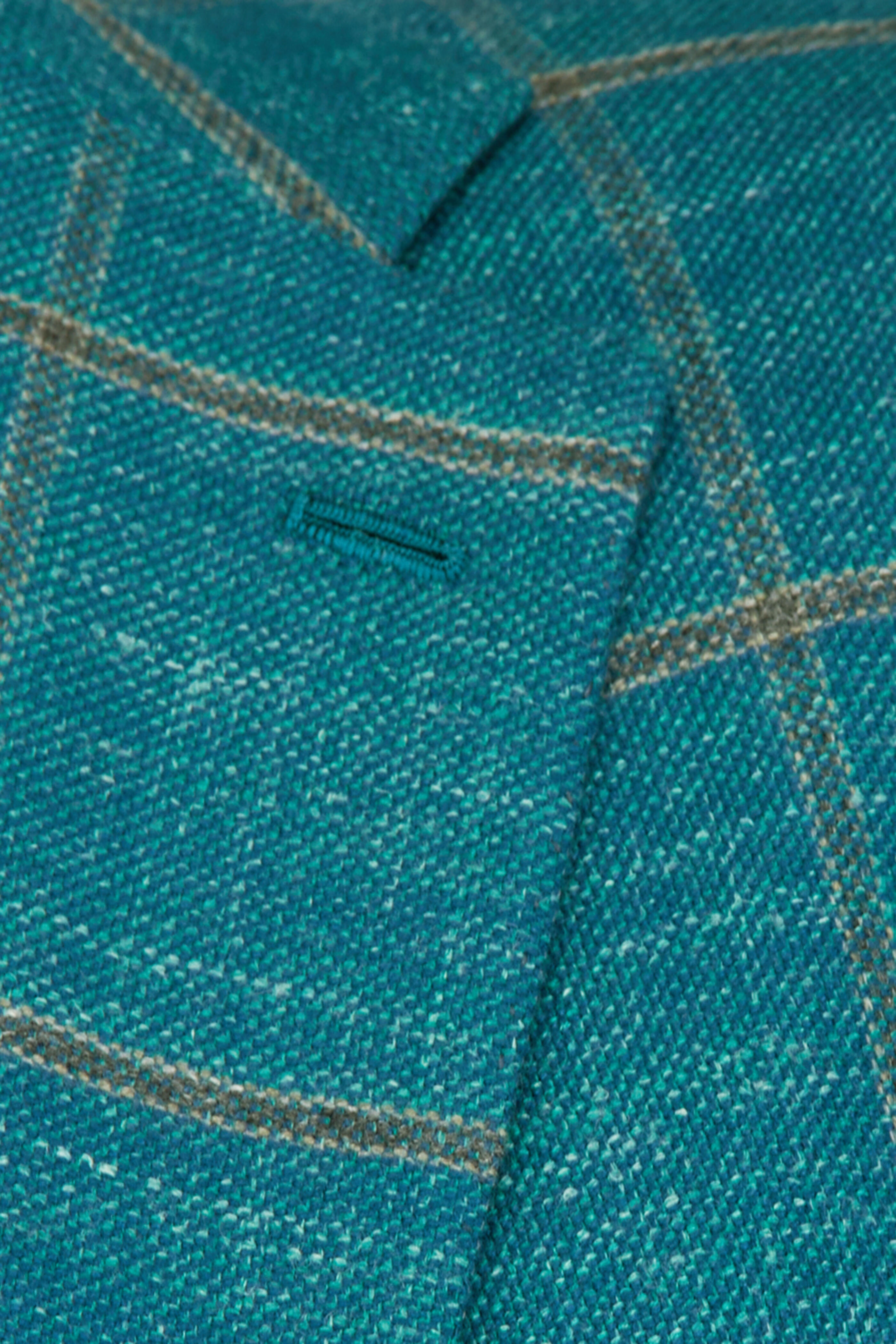Kiton - Teal Blue Windowpane Sportcoat - view 3