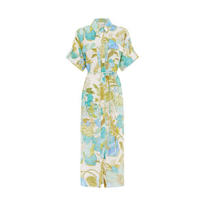 alemais blue janis strapless midi dress Alemais Janis Strapless Midi Dress Floral Size 10