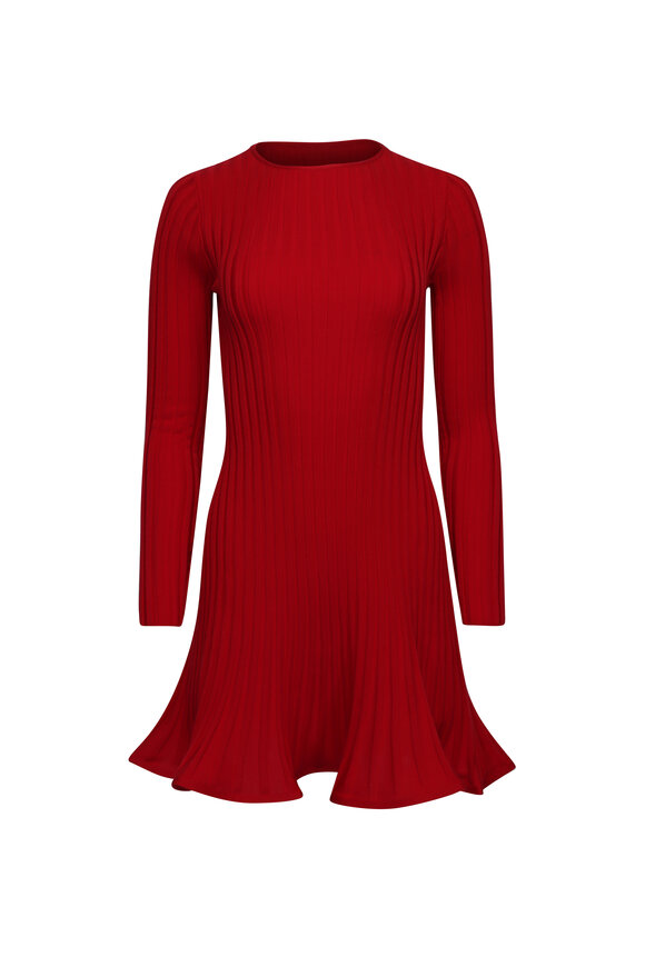 Valentino - Black & Red Silk Floral Print Voulant Dress
