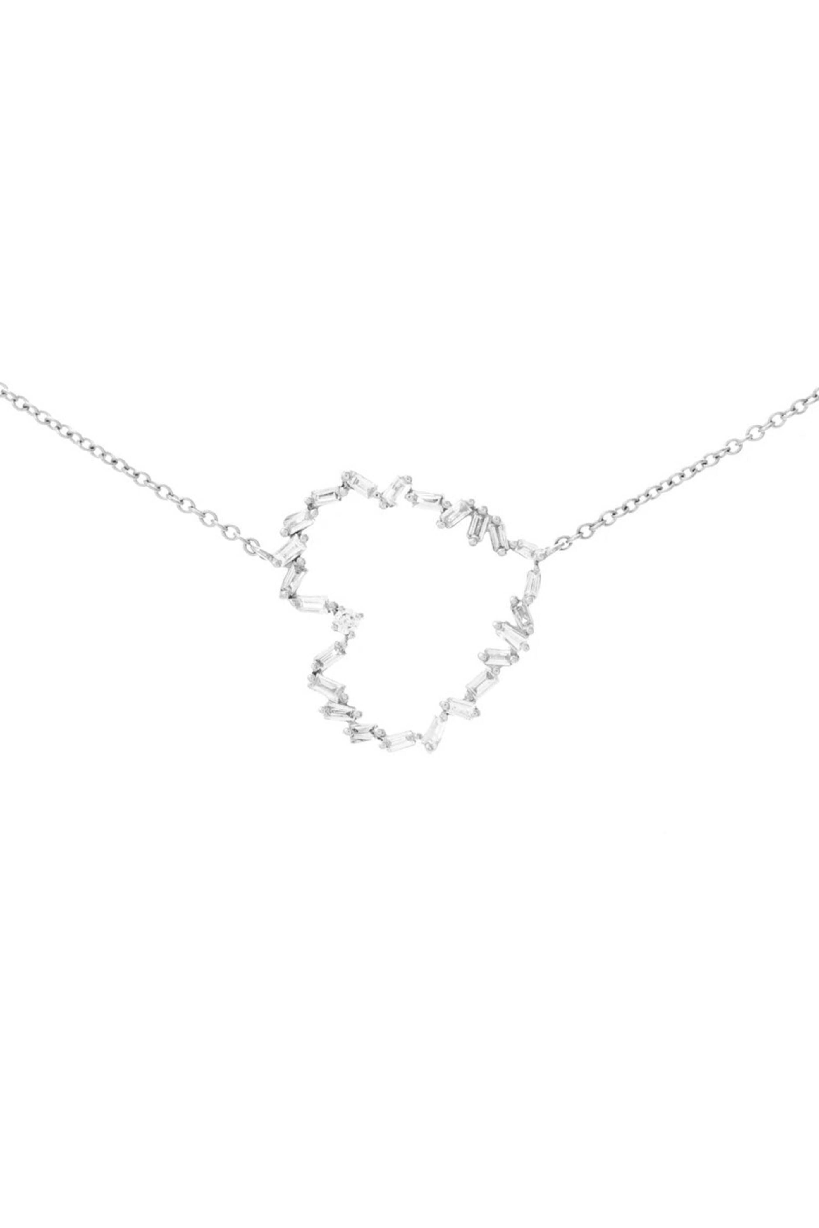 Kai Linz - White Gold Baguette Diamond Amora Necklace