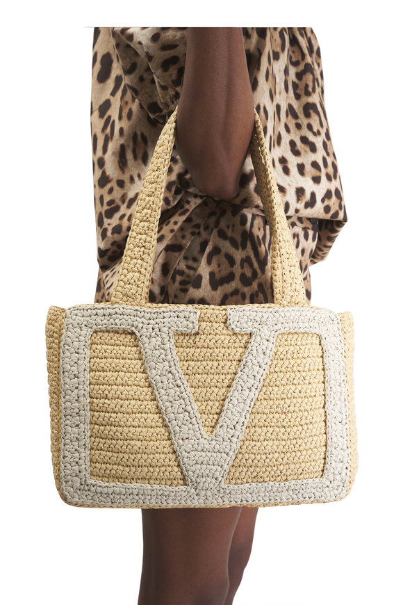 Valentino Garavani Medium Viva Superstar Raffia Tote - view 2