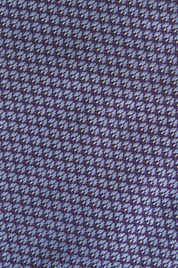 Brioni Sky Blue Micro Jacquard Silk Necktie - view 2
