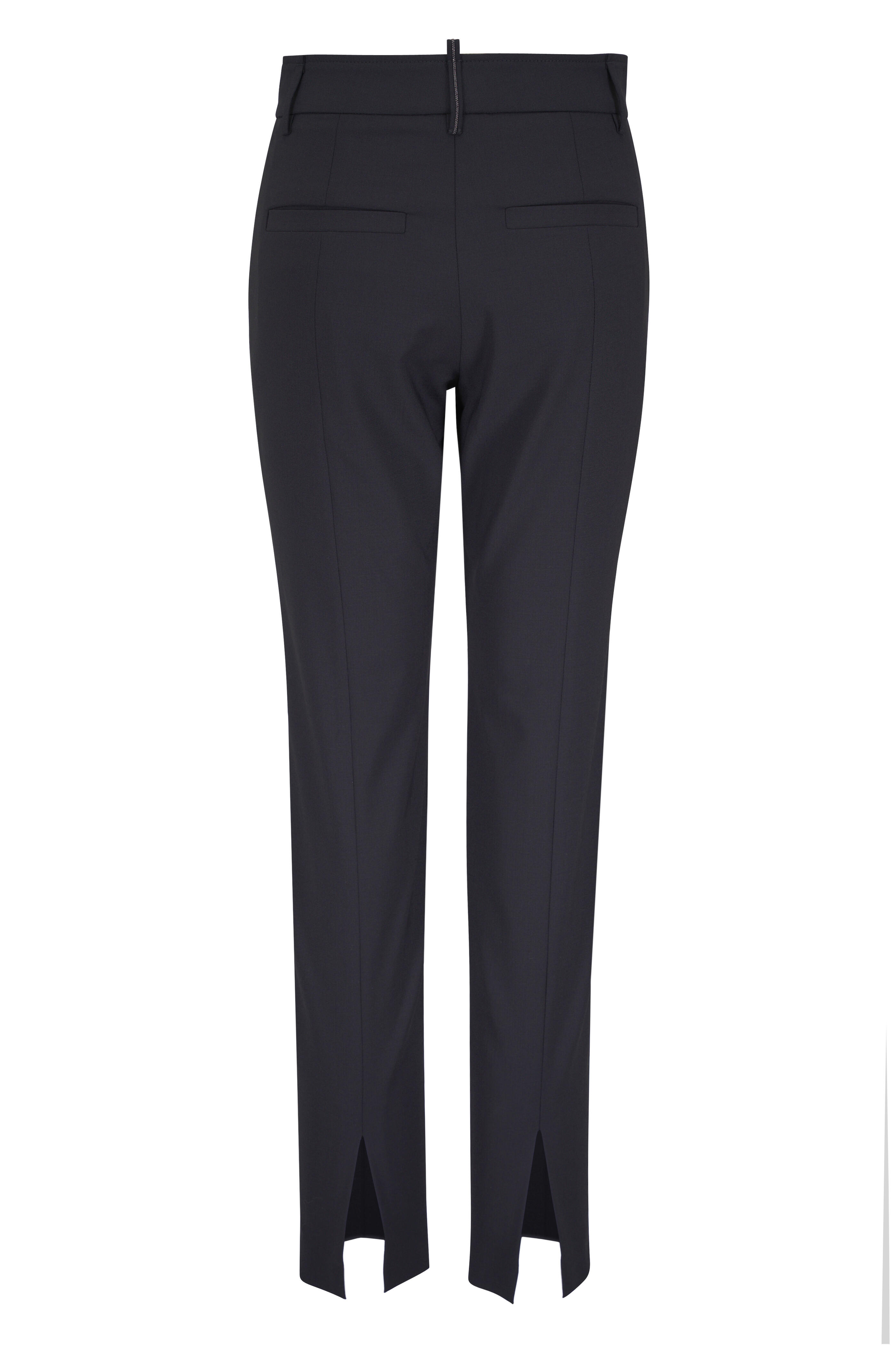 Brunello Cucinelli - Tropical Luxury Black Straight Leg Pant - view 3