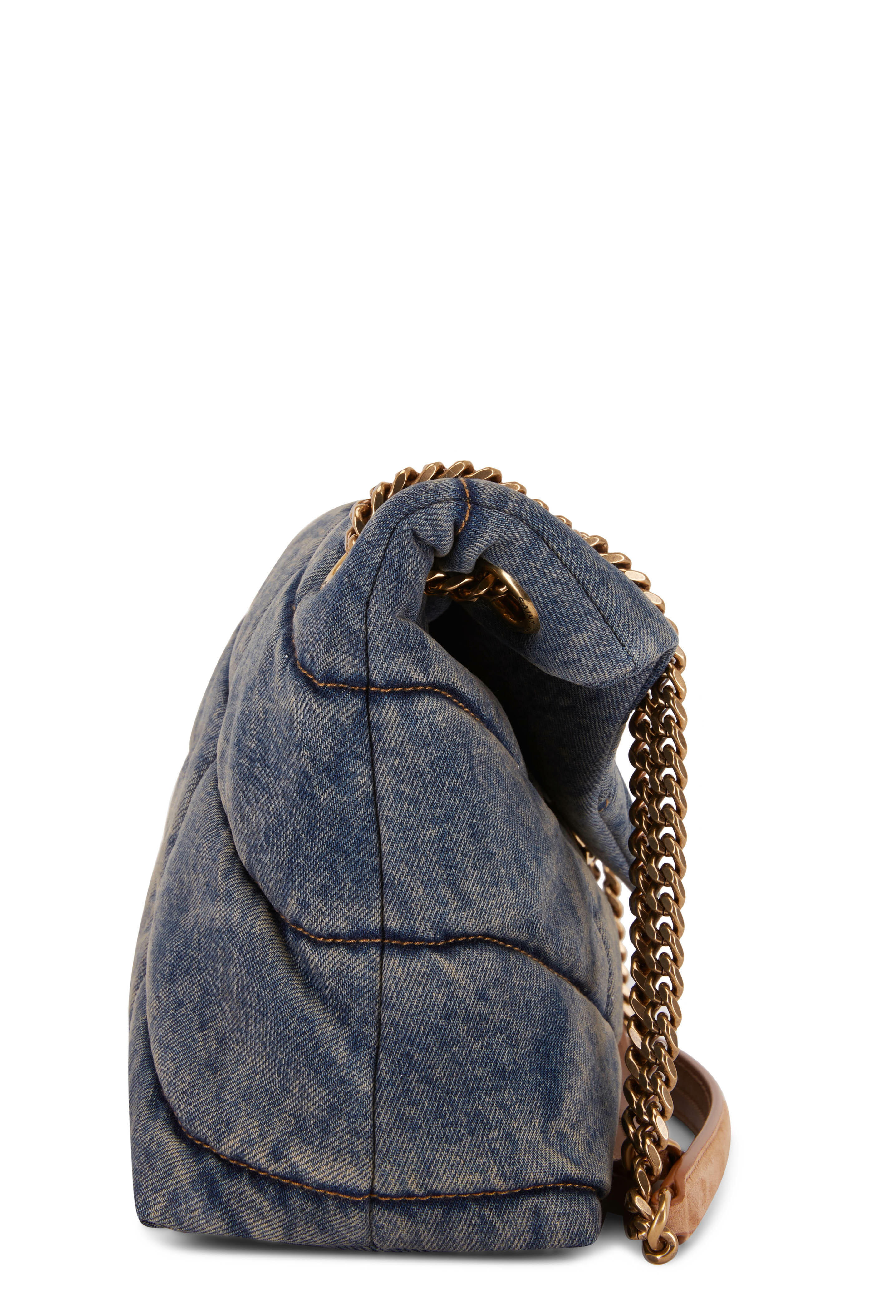 Saint Laurent - Puffer Indigo Denim Small Chain Bag