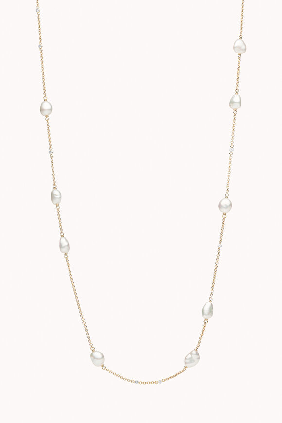 Paspaley 18k Yellow Gold Pearl Rockpool Chain Necklace - view 1