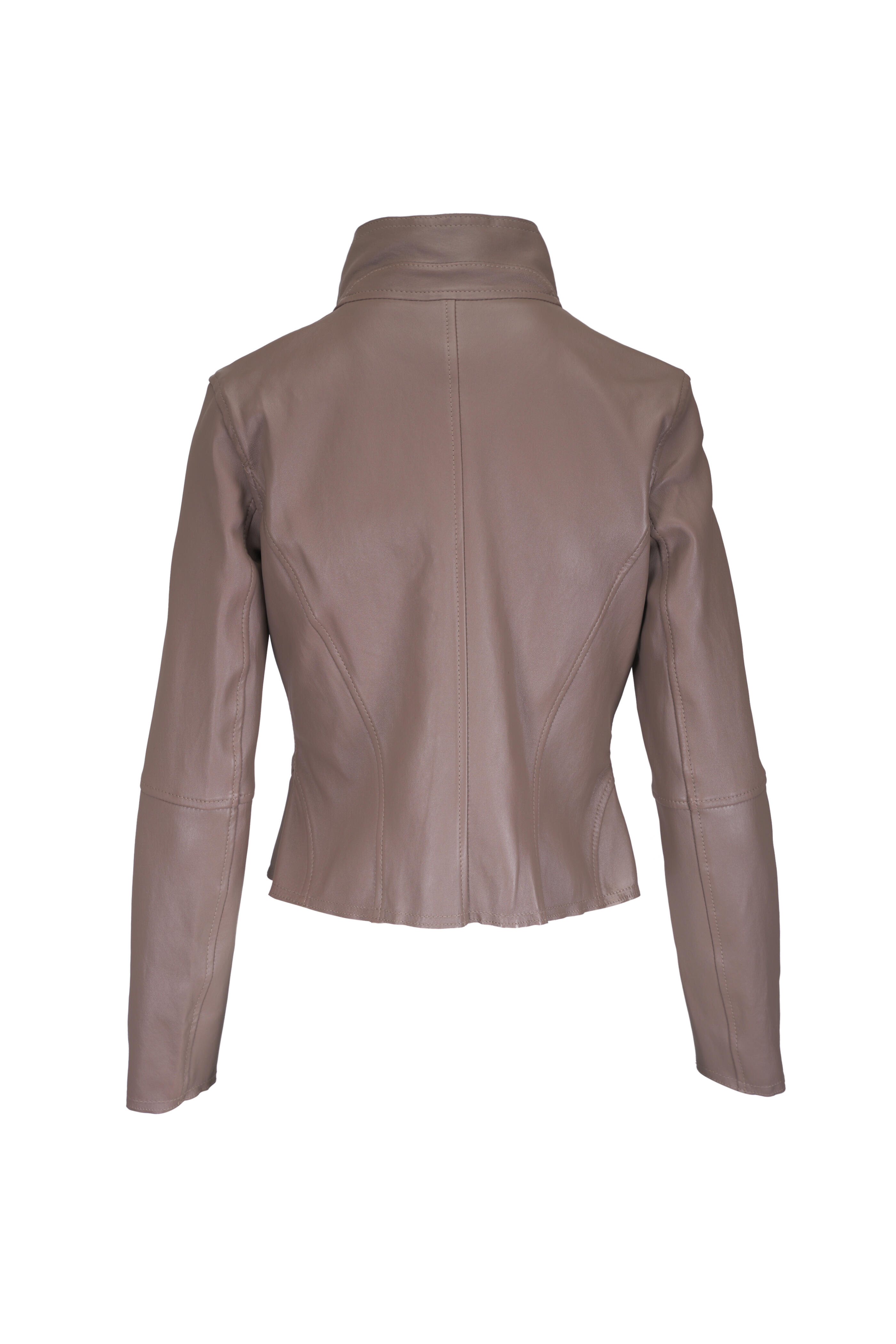 KZ_K Studio - Moto Drape Sand Leather Jacket | Mitchell Stores