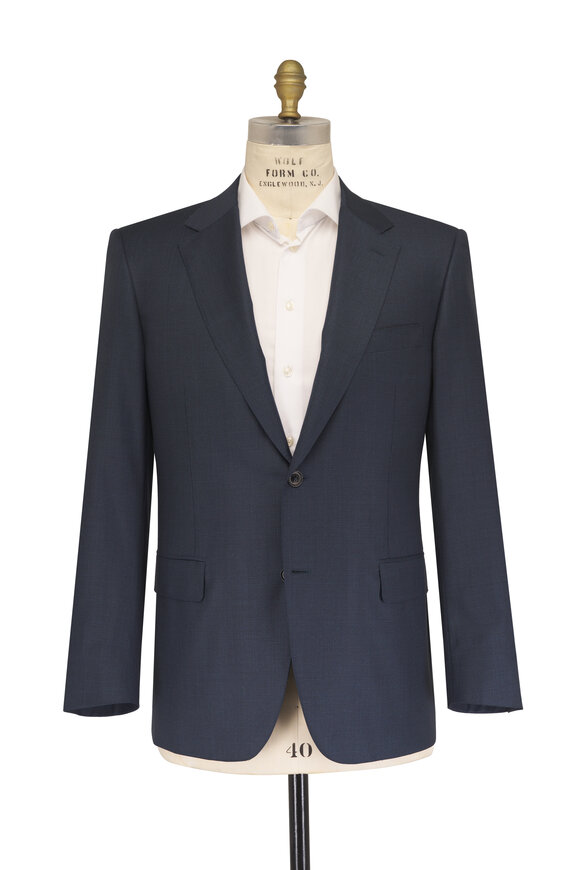Canali Aqua Blue Tonal Glen Plaid Wool Suit - view 2