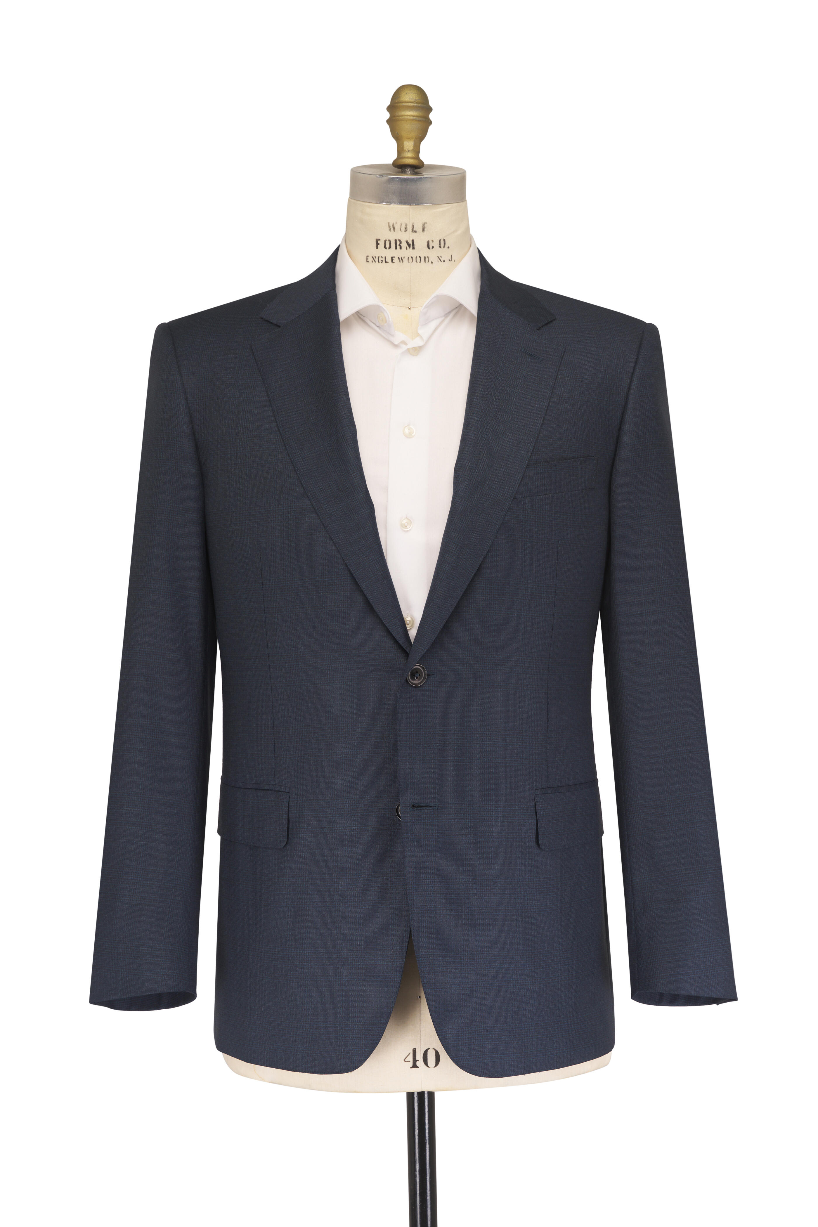 Canali - Aqua Blue Tonal Glen Plaid Wool Suit - view 2