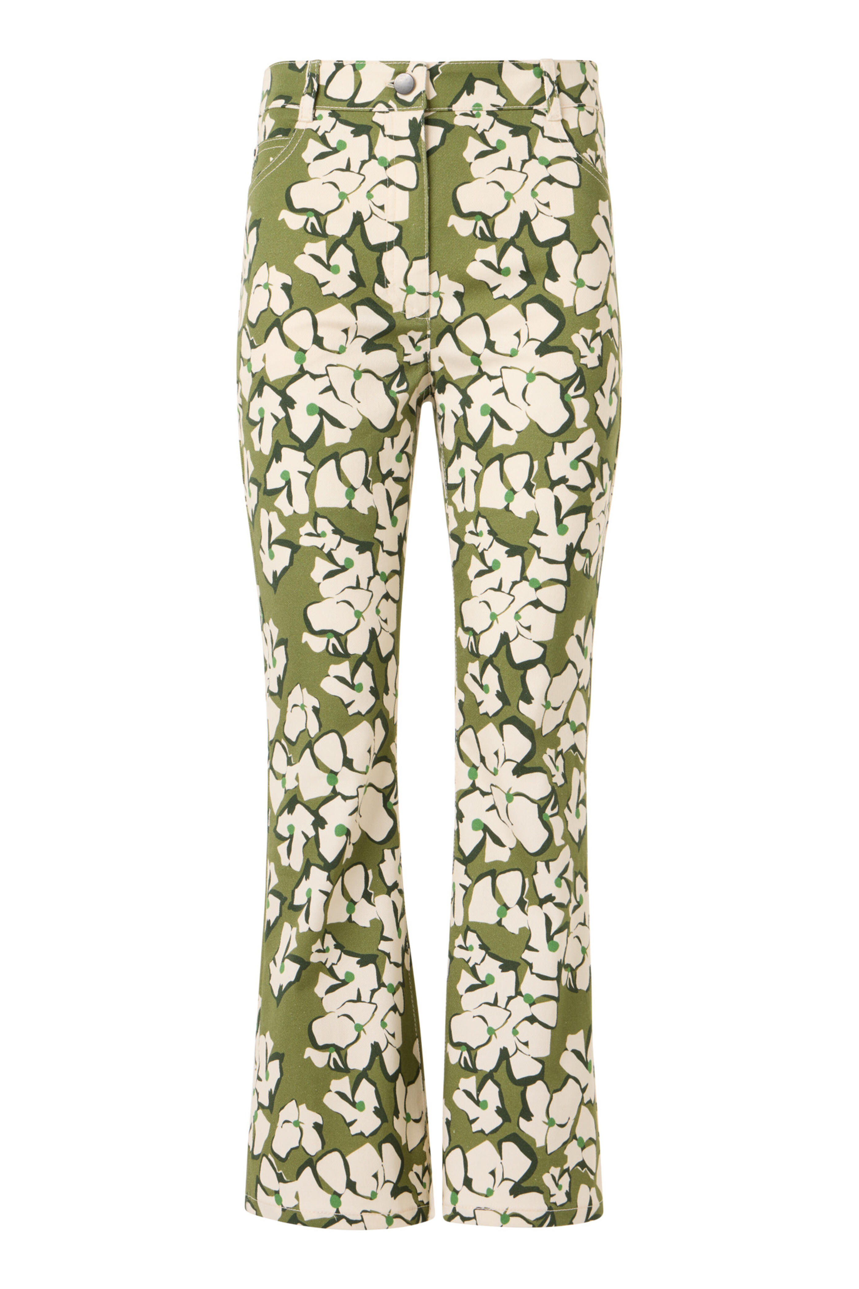 Akris Punto - Papercut Green Tea Flowers Crop Straight Leg Jean - view 1