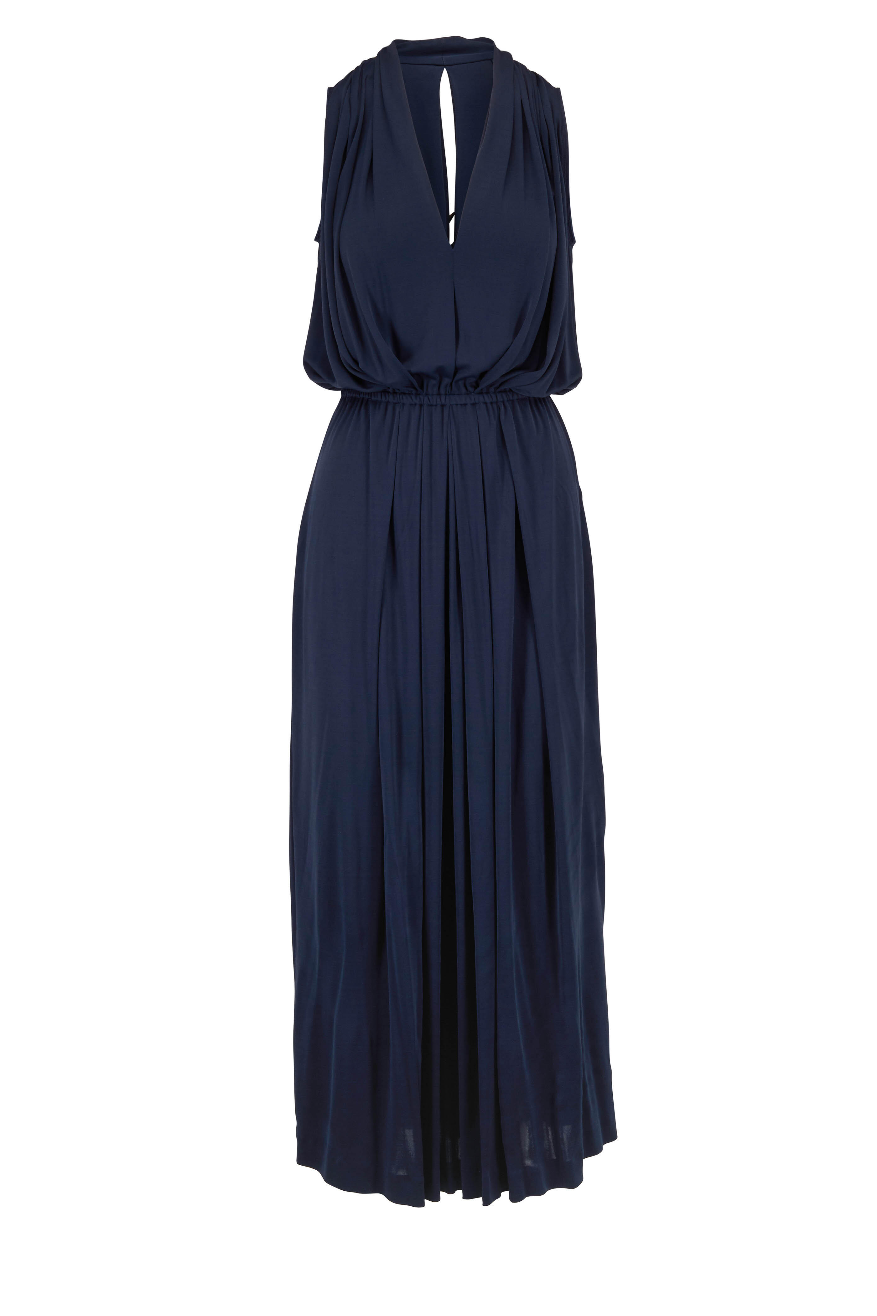 Loro Piana - Sophie Deep Sea Blue Desert Breeze Maxi Dress