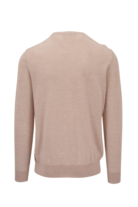 Patrick Assaraf - Sand Cotton Blend Crewneck Sweater 