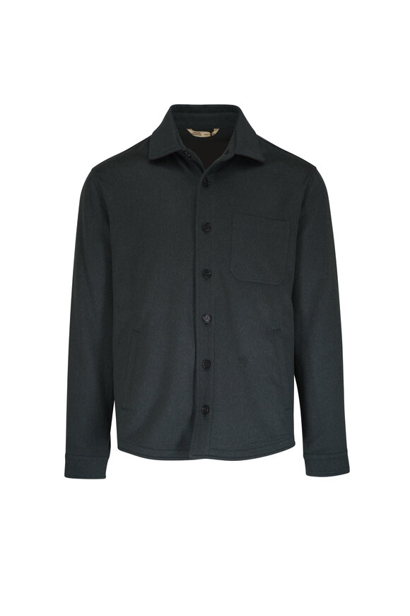 Maurizio Baldassari Olive Cashmere Overshirt