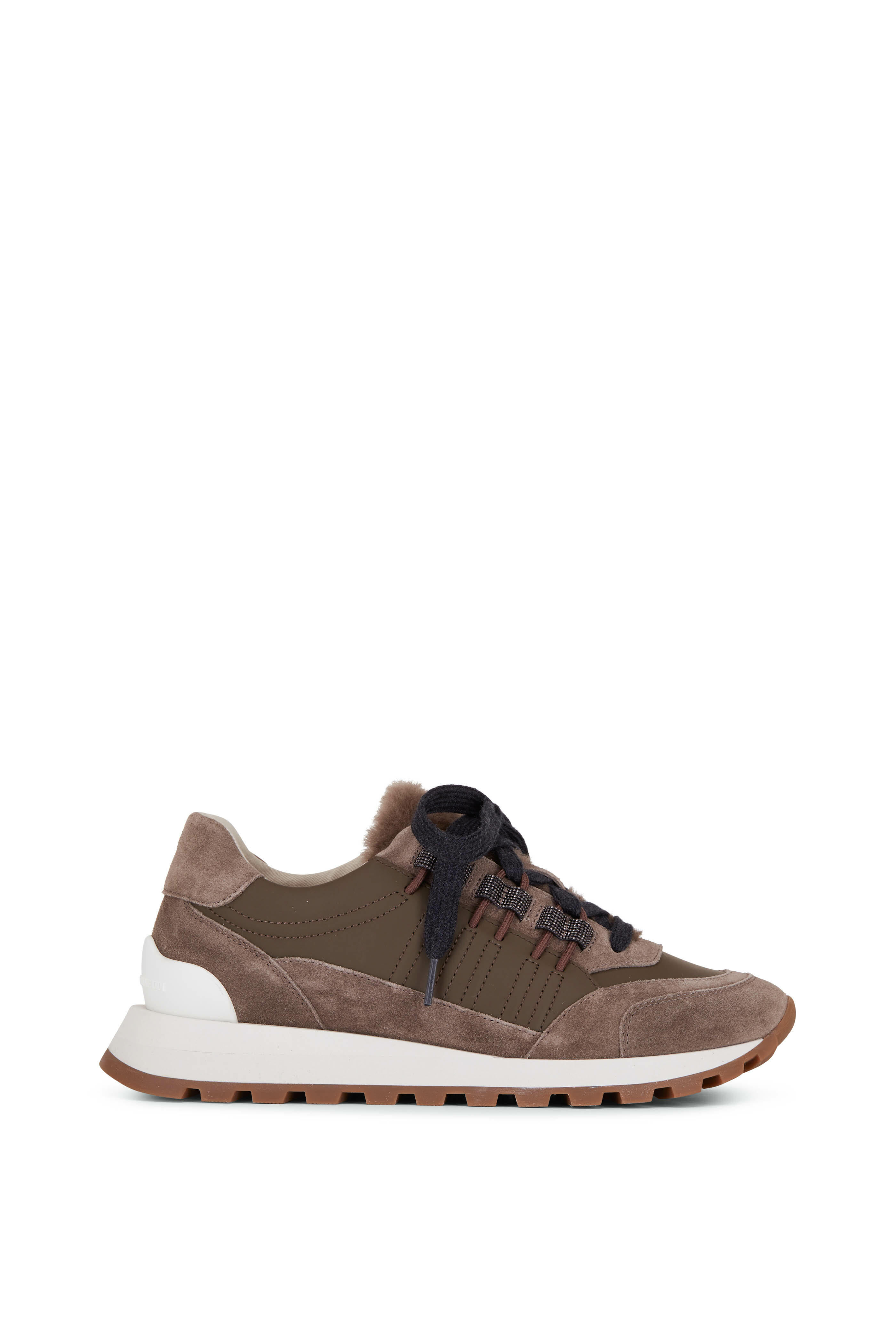 Brunello Cucinelli - Olive Suede & Leather Runner