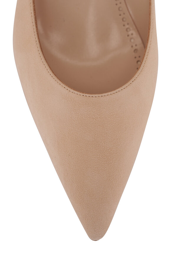 Manolo Blahnik - Florette Cream Suede Pump, 30mm