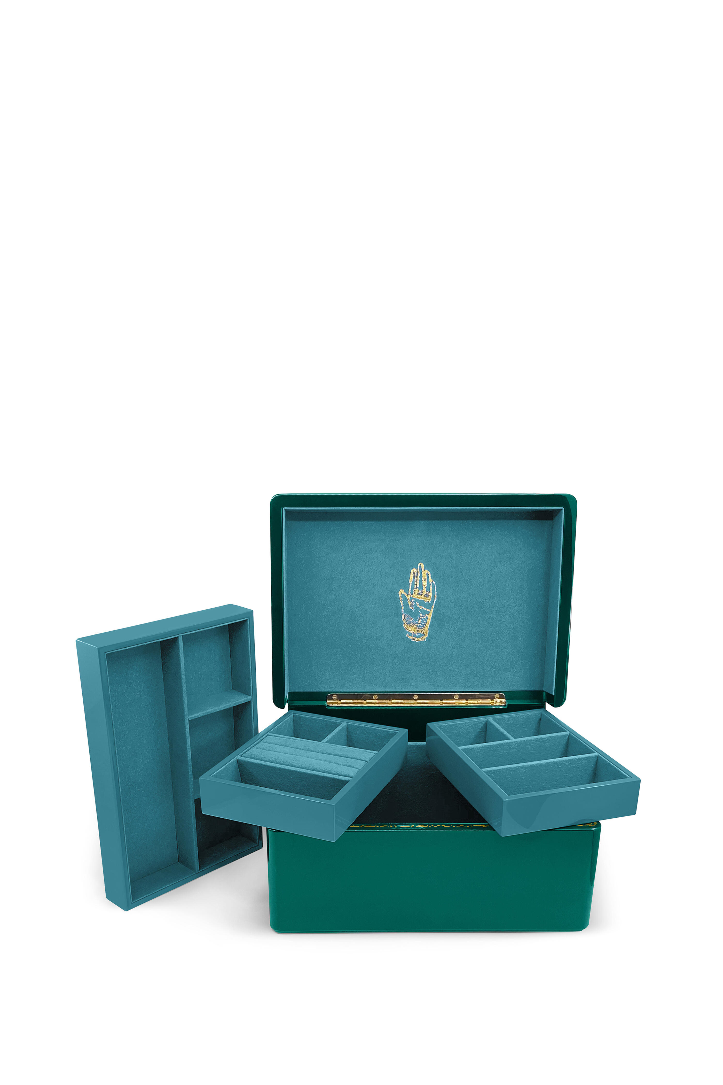 Trove - Malachite Green Trunk Jewelry Box