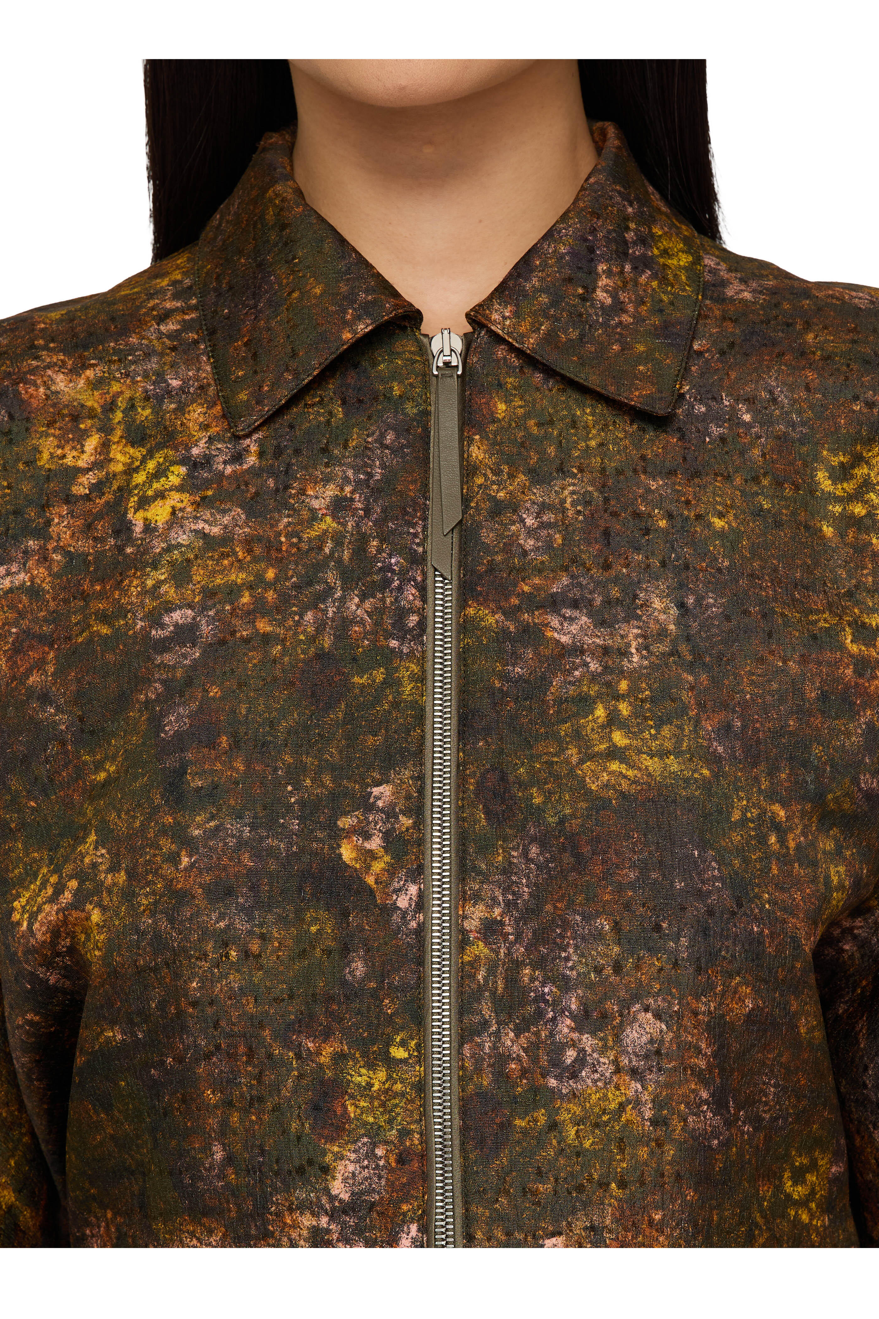 Lafayette 148 New York - Impression Print Silk & Wool Bomber Jacket