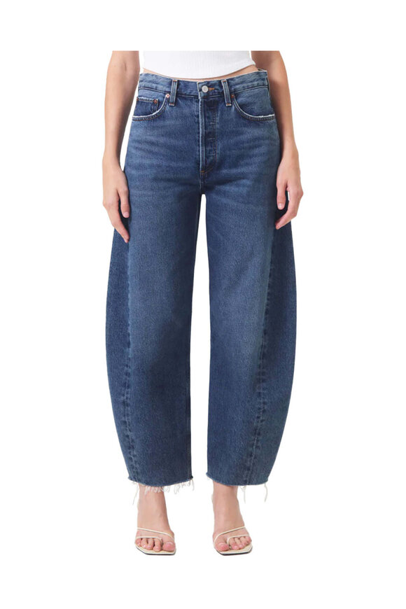 デニム・ジーパン Agolde Magda Wide-Leg Denim Jeans Agolde - Magda Carpenter Jean in Salamander | Mitchell Stores