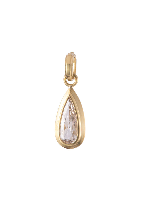 Sylva & Cie 18k Yellow Gold Pear Shape Diamond Pendant - view 1