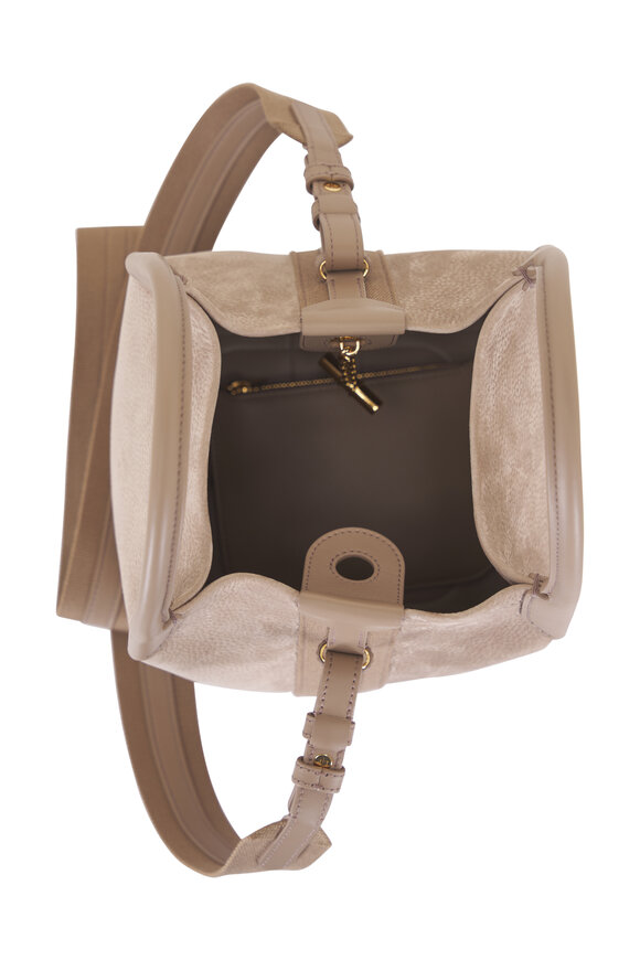 Loro Piana Small Bale Taupe Leather Bucket Bag - view 5