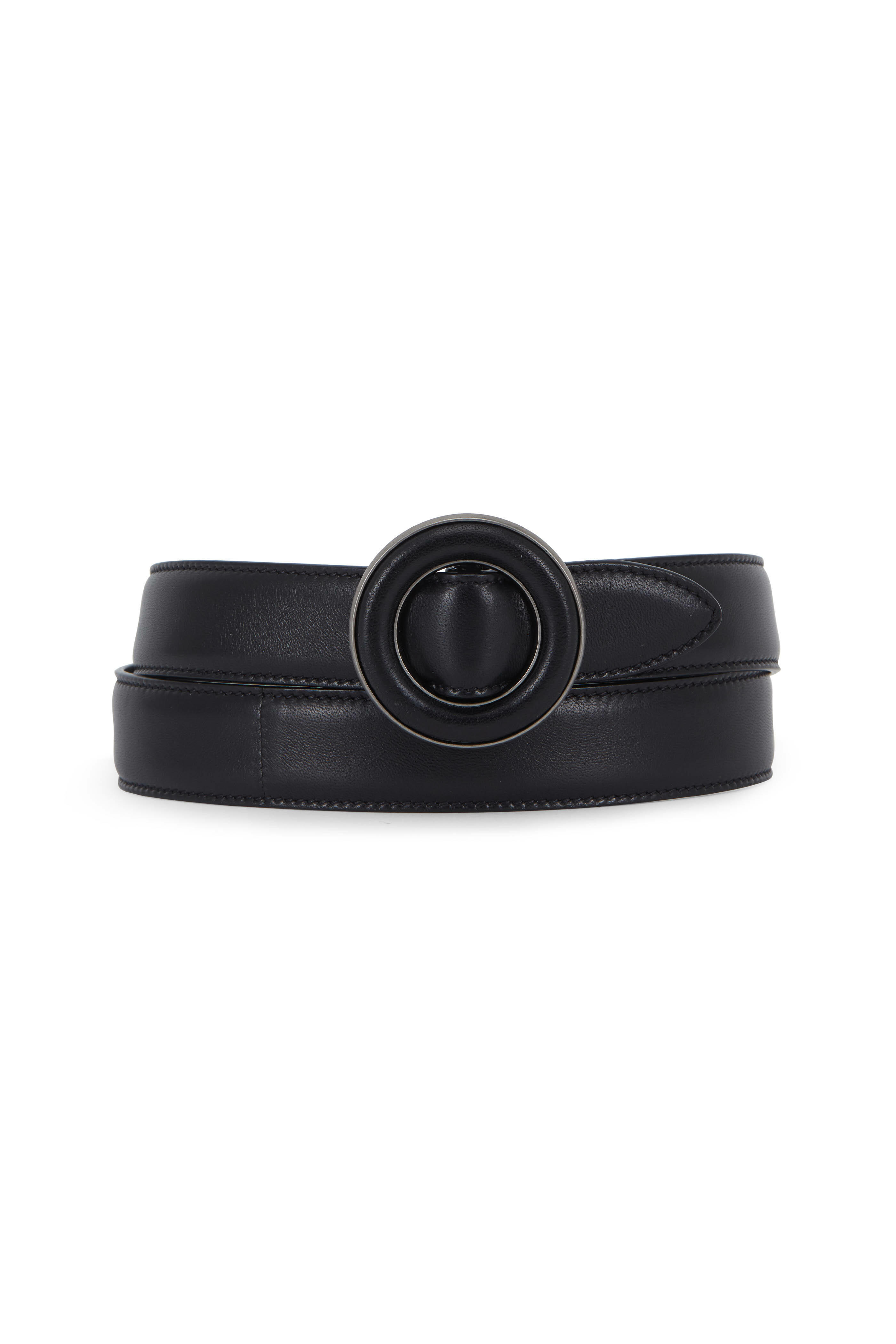 Saint Laurent - Sinatra Black Lambskin Leather Belt