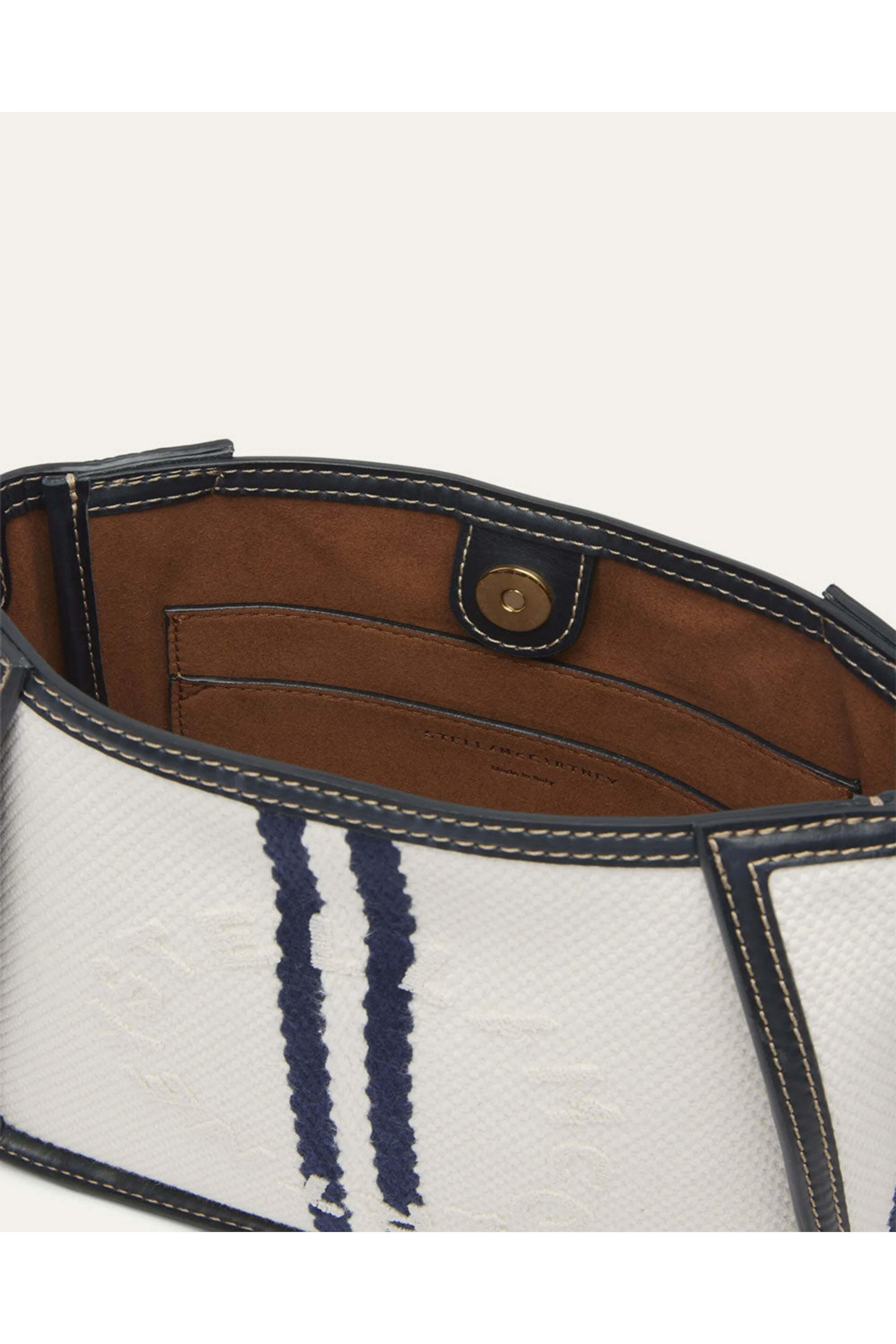 Stella McCartney - Mini Striped Eco Canvas Crossbody Bag in Ink