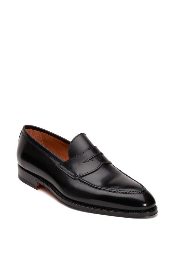 Bontoni - Principe Black Leather Penny Loafer