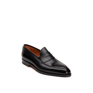 Bontoni Penny Loafers Dark, Circumferential Naht. Bontoni - Principe Black Leather Penny Loafer | Mitchell Stores main image 4