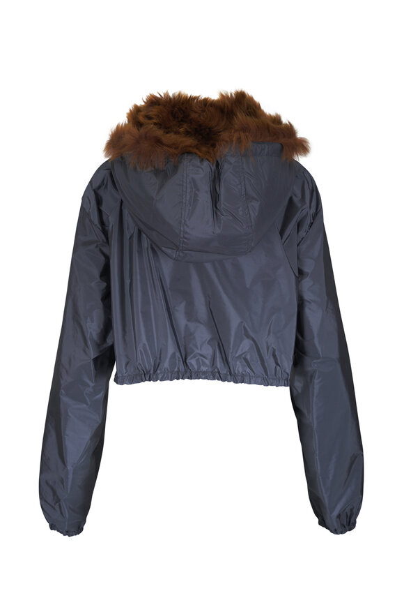 Miu Miu Hematite Technical Fabric Cropped Jacket - view 4