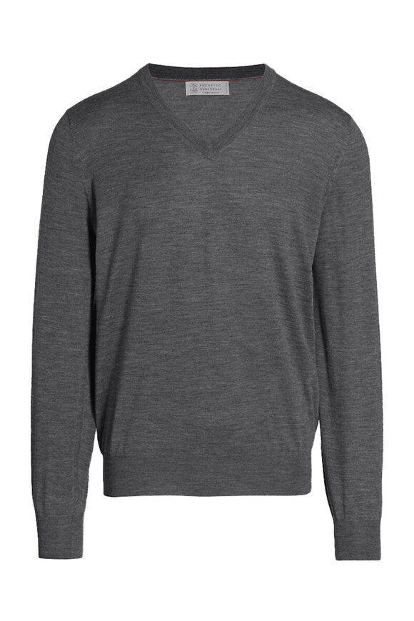 Brunello Cucinelli - Gray Linen & Cotton Ribbed Polo