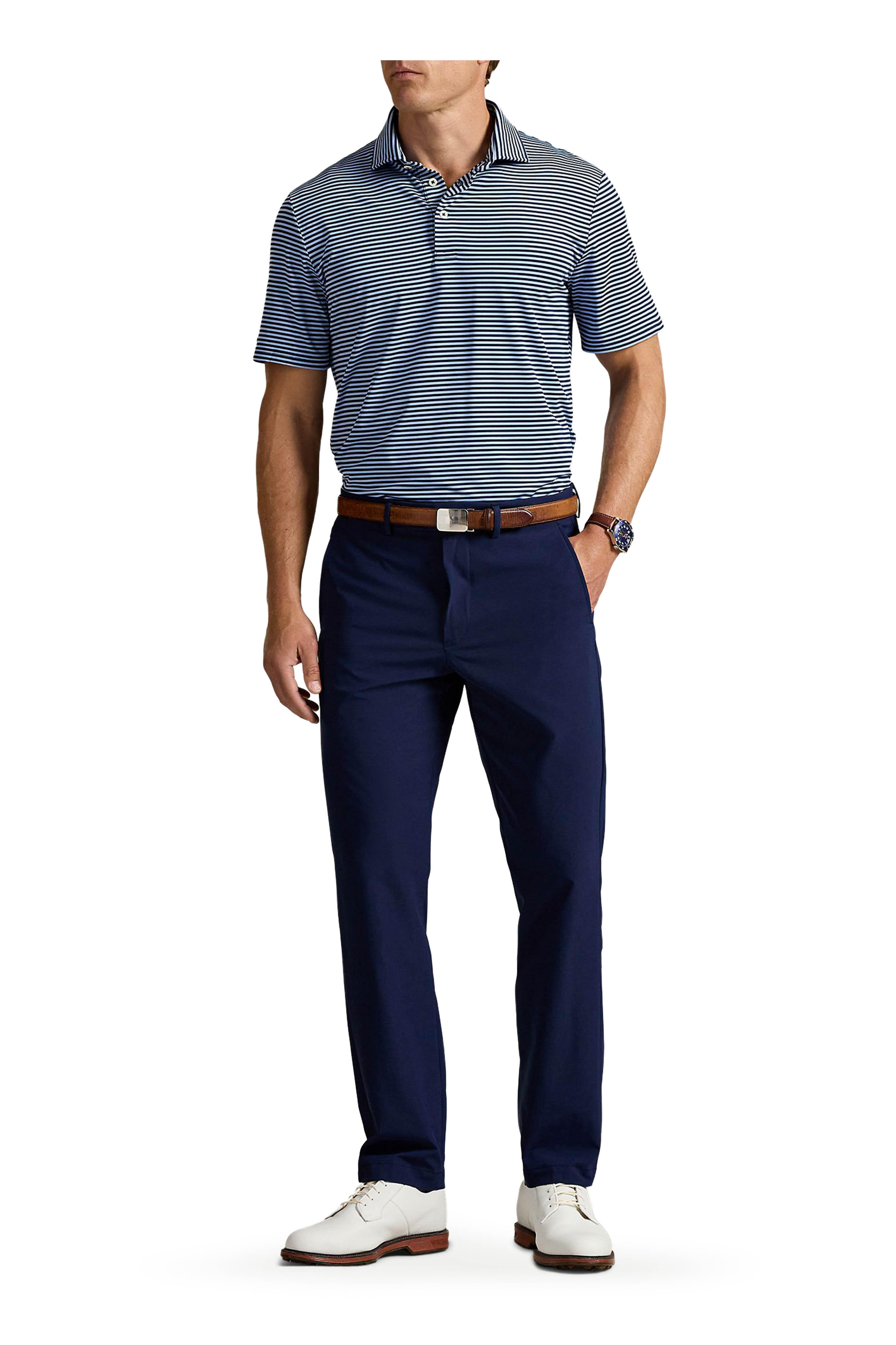 RLX Ralph Lauren - Airflow Navy & Blue Stripe Jersey Polo