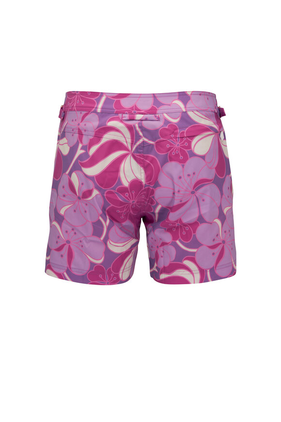 Tom Ford - Purple Floral Print Swim Trunks