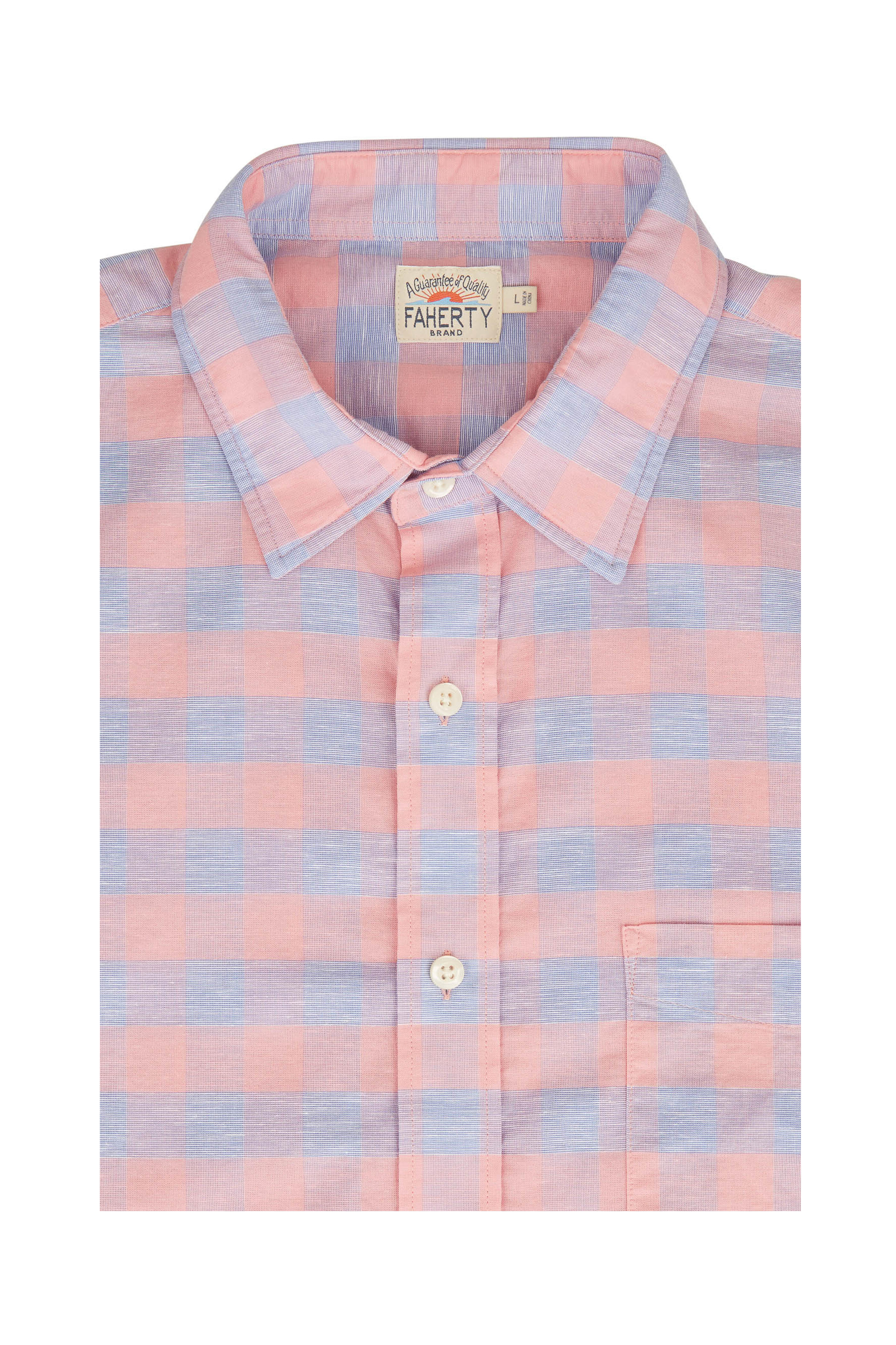 Faherty Brand - Rose Buffalo Check Short Sleeve Sport Shirt - view 1