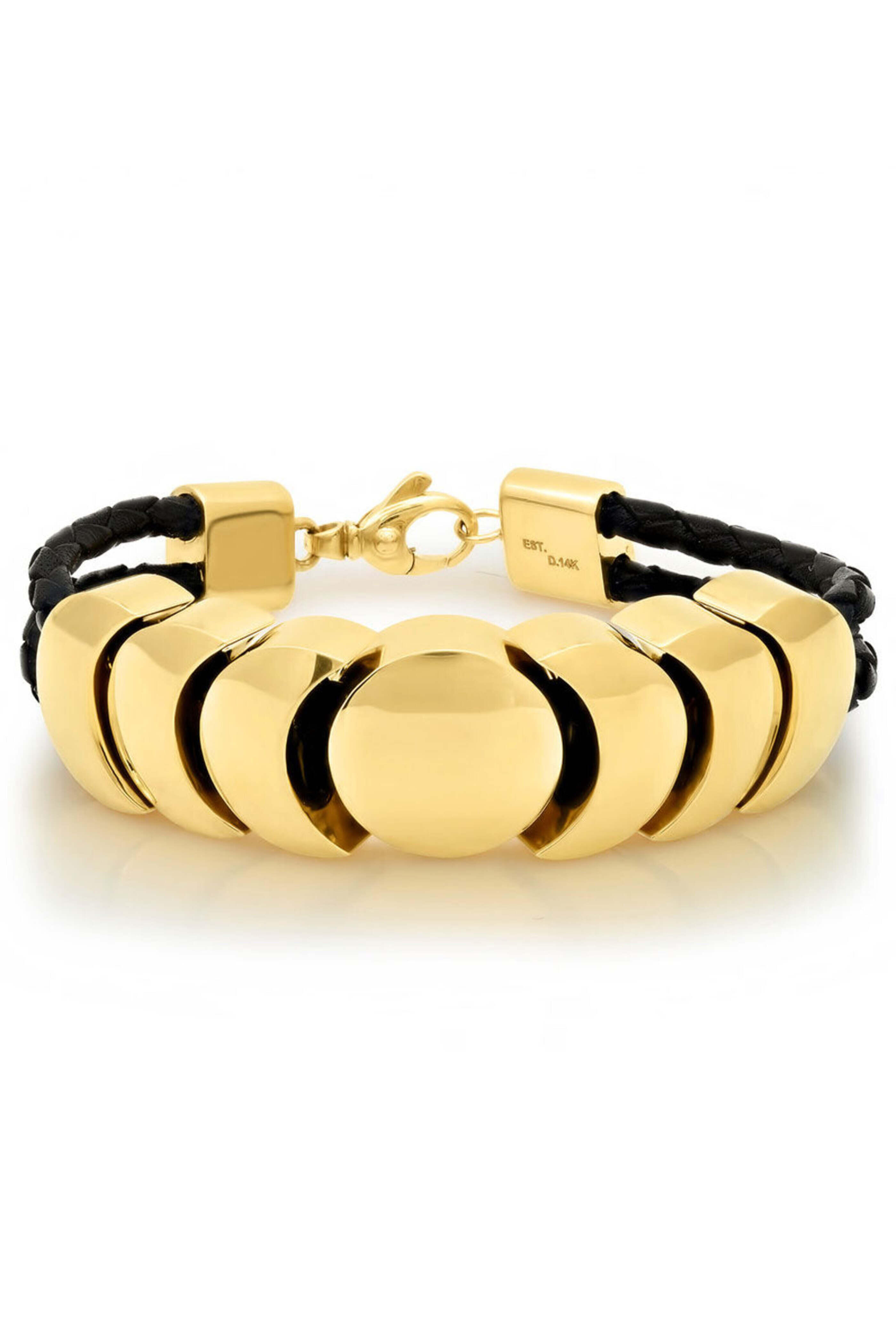 Established - Western Gold and Leather Bracelet