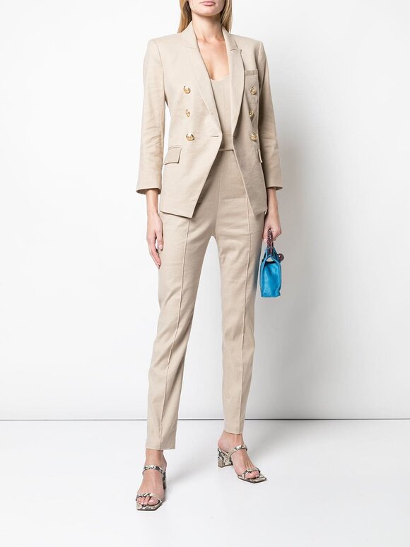 Veronica Beard - Empire Khaki Linen & Cotton Dickey Jacket