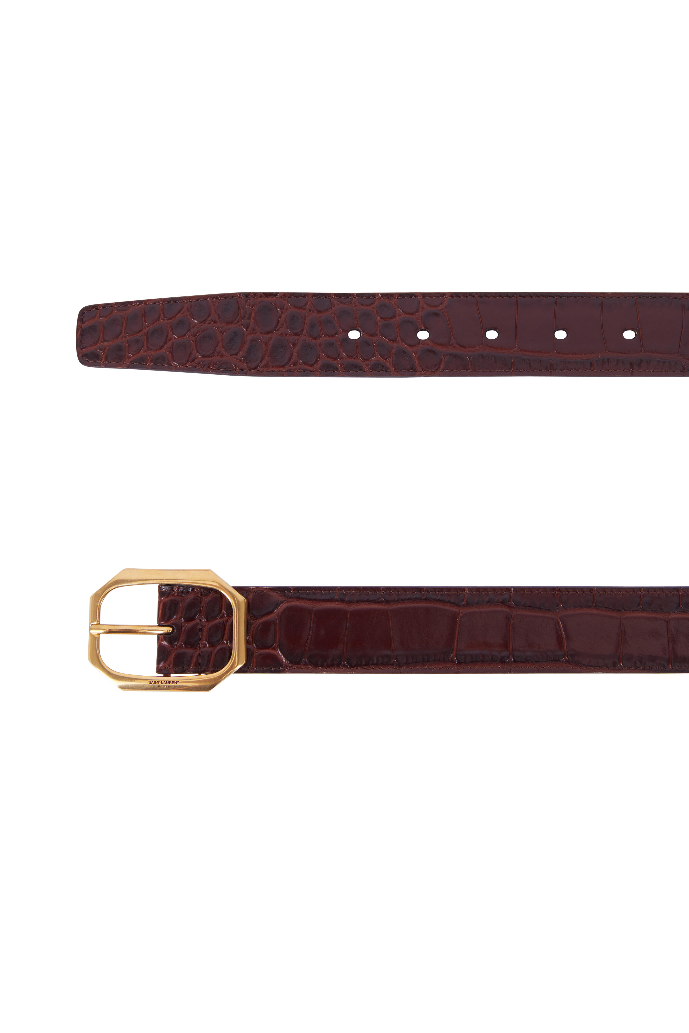 ベルト SAINT LAURENT Brown Leather Reversible Belt Reversible leather belt in brown - Saint Laurent | Mytheresa