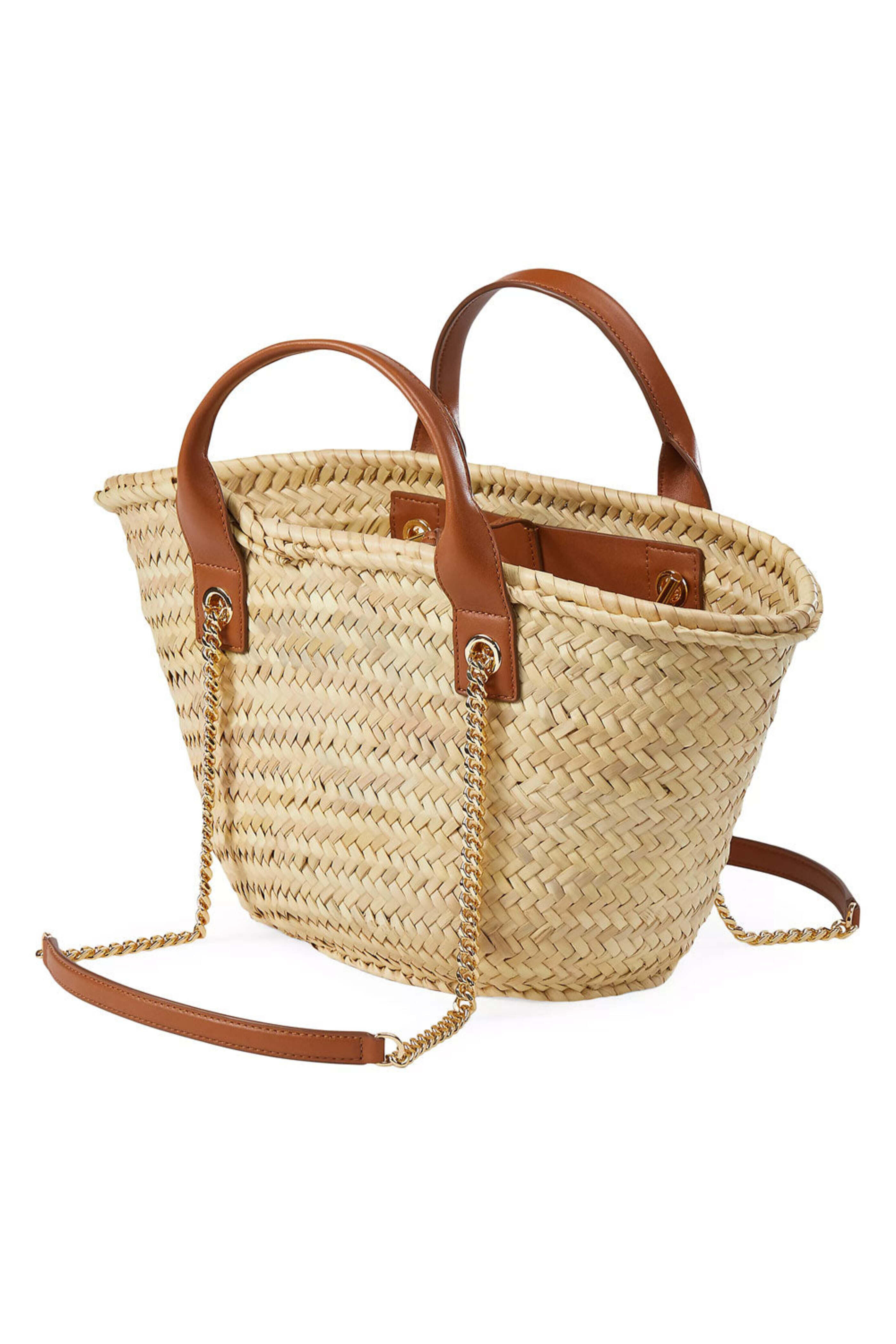 Veronica Beard - Straw Crest Patch Tote in Hazelwood
