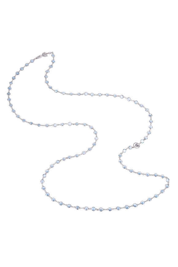 Chantecler 18k White Gold Moonstone Long Chain Necklace