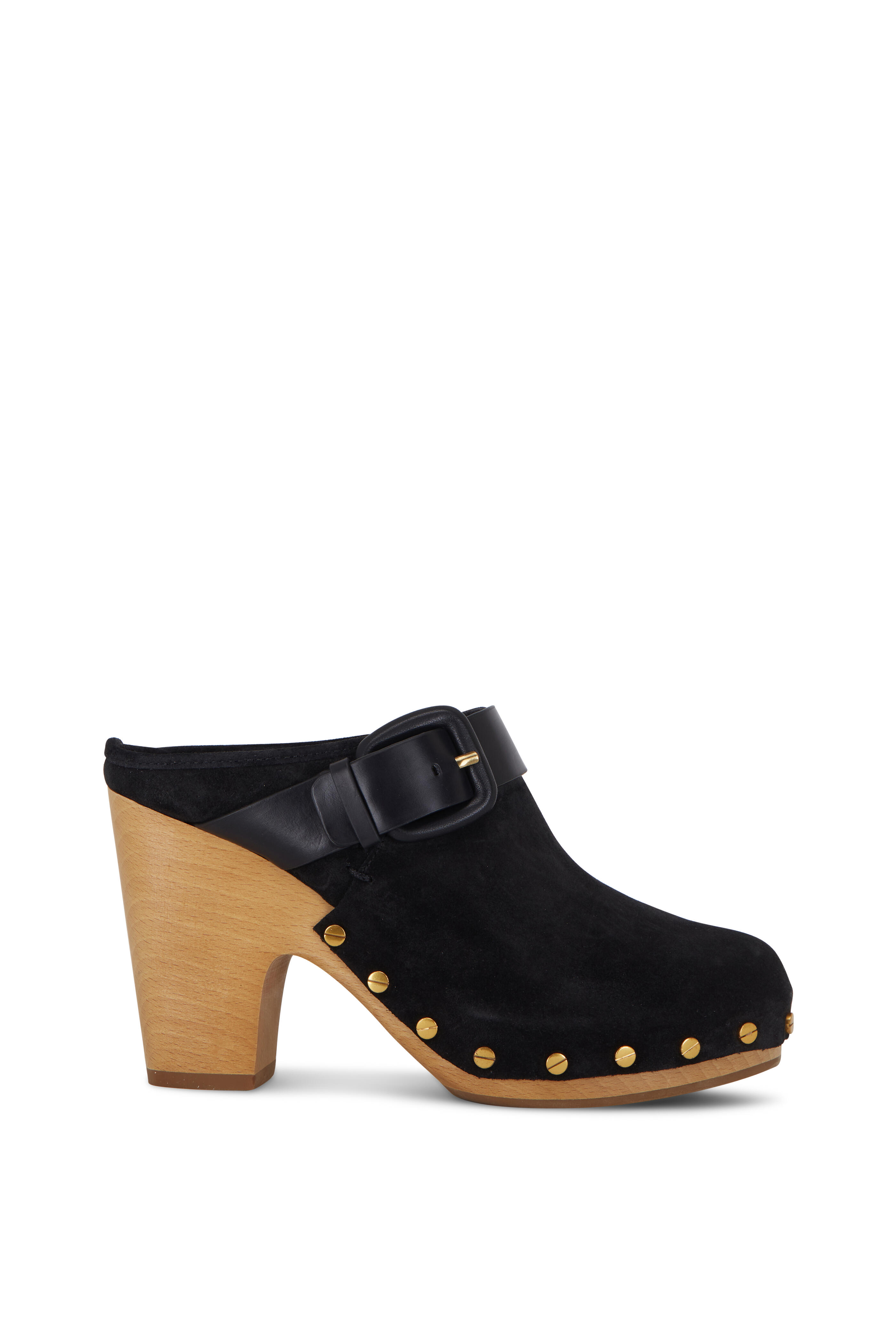 Veronica Beard - Dacey Black Suede Clog, 90mm