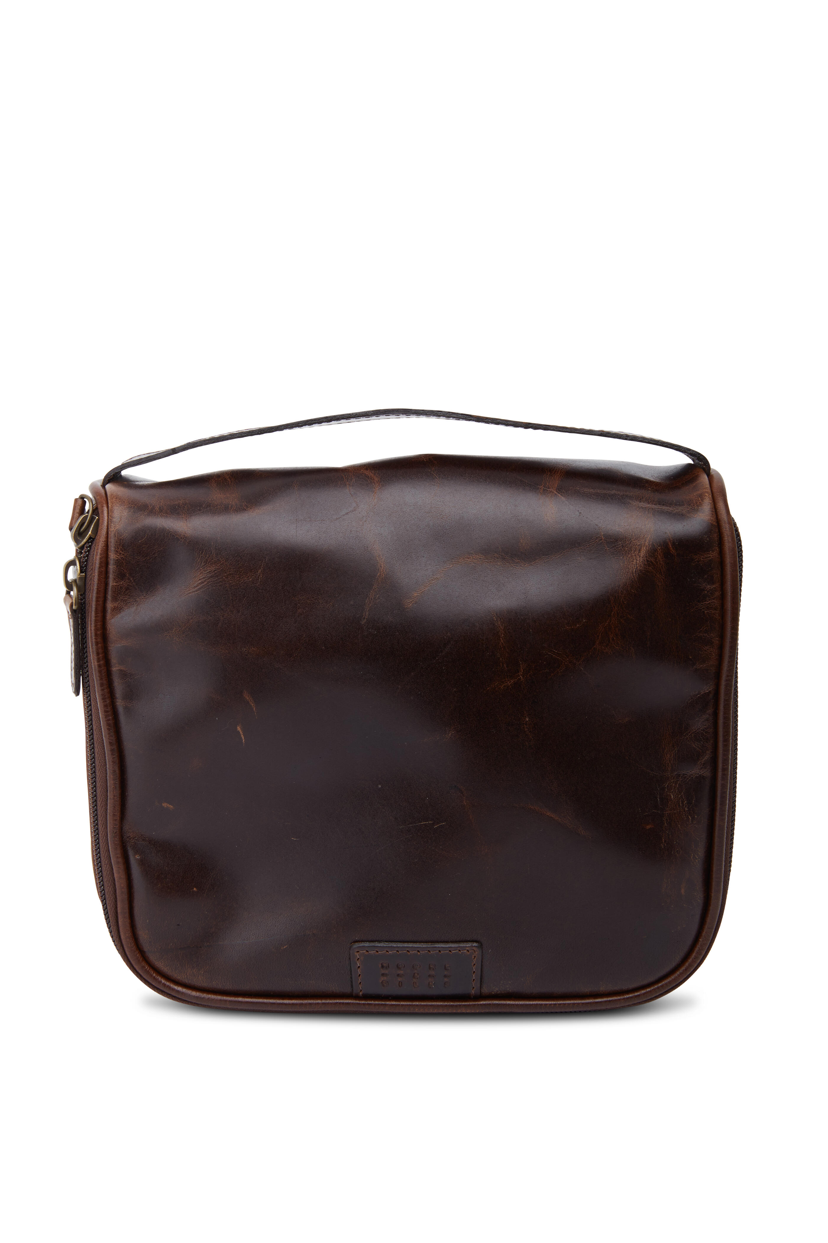 Moore & Giles Brompton Brown Leather Dopp Kit Mitchell Stores