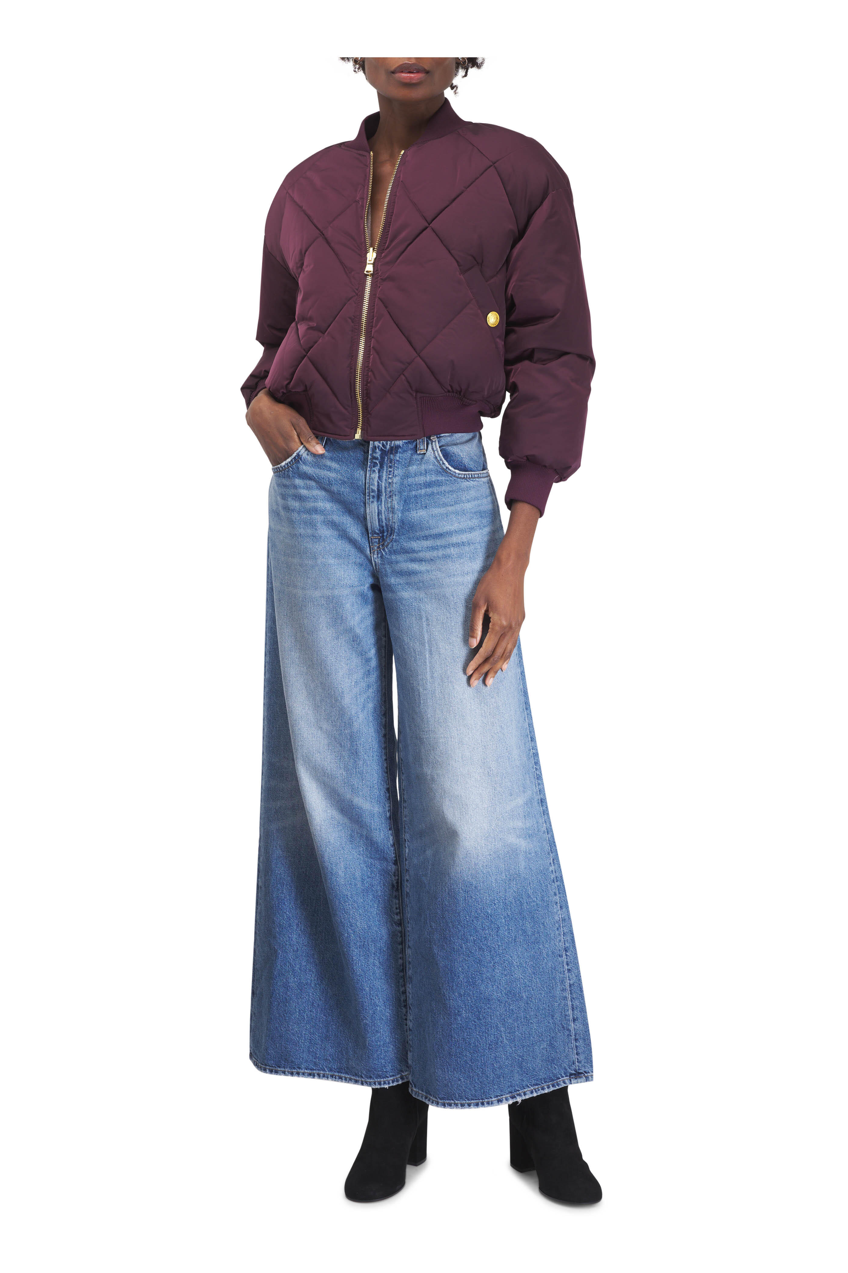 L'Agence - Violeta Reversible Quilted Puffer Bomber Jacket