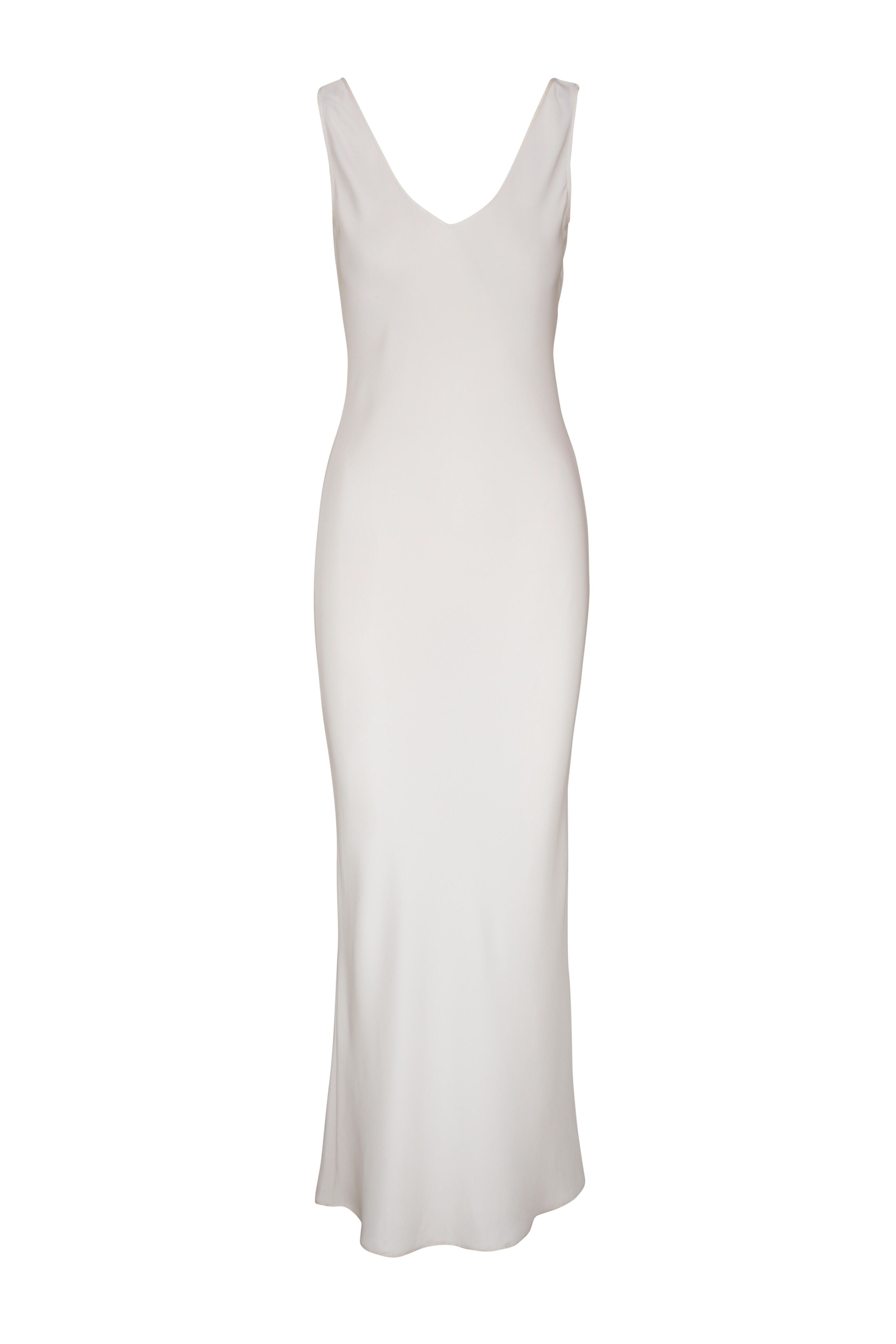 Peter Cohen - Lowback Bright White 4-Ply Silk Maxi Dress