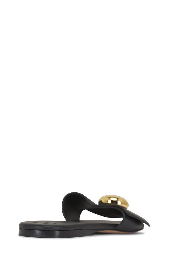 Loewe Pebble Black Leather Flat Slide - view 5